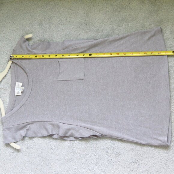 Jun & Ivy XS Light Gray Knit Flutter Sleeve Pocket Top Tee Shirt - Style# 4456 - Picture 8 of 14